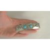 Blue stone silver tone metal design native tribal hair clip barrette