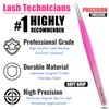 My Lash Tools Eyelash Extension Curved Degree Tweezers for Isolation Lash Extensions 14cm, Best for Individual Isolation & Classic Lashes Japanese Stainless Steel Eyelash Twisers (Double Pink Color)
