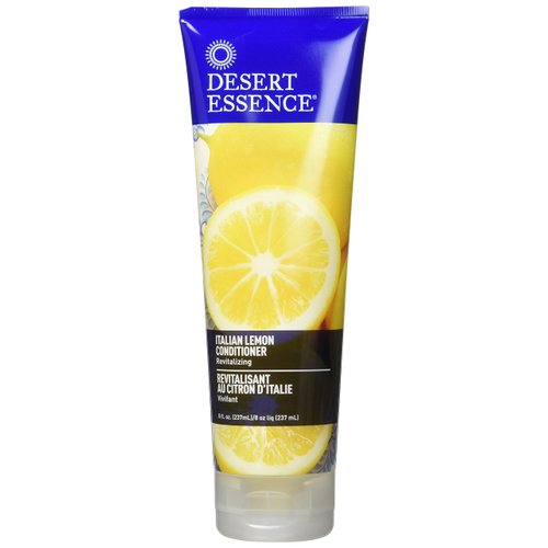 Desert Essence Italian Lemon Conditioner - 8 Fl Oz - Revitalizing Hair Detangler - Adds Volume - Shine - Strength - Scented - Certified Organic - Aloe Vera - Vitamin B5 - Cruelty Free - No Parabens