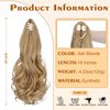 Wodelanle Ponytail Extension 18″ Claw Wavy Curly Clip in Ponytail Extension Natural Looking Synthetic Pony Tails Hair Extensions Hairpiece for Women - Ash blonde