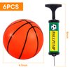 Shindel 6PCS Mini Basketballs, Inflatable Basketball Rubber Basketballs with Pump for Over Door Mini Hoop for Kids Adults Indoor Outdoor Play, for Kids, Christmas Party Favors