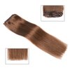 Real Clip in Hair Extensions Light Brown 8 Pieces - Premium Womens Straight Double Weft Thick Remy Hair Extensions Clip in on Human Hair for Long Hair (16" / 16 inch, #6, 102 grams/3.6 Oz )