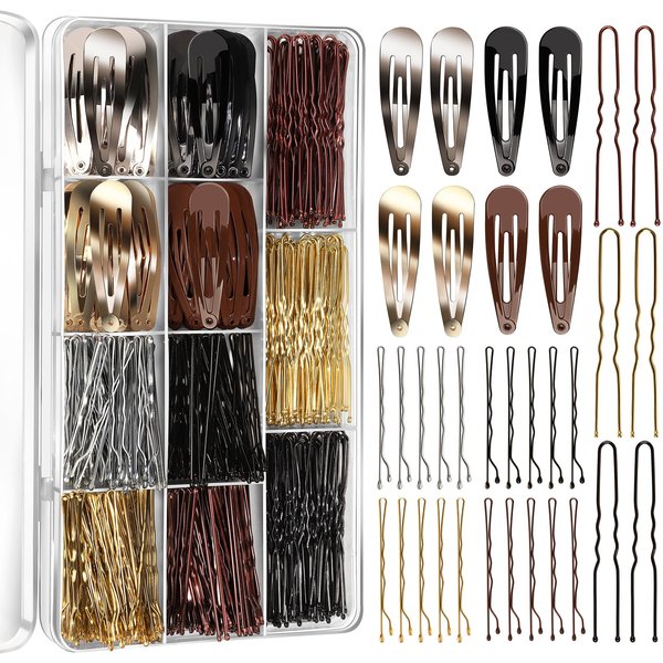 YGDZ Bobby Pins Set, Hair Pins, Hair Clips Kit, 2Inch Bobby Pins Brown Hair, Black, Blonde Hair, U Shaped Hair Pins for Buns, French Pins, Snap Hair Clips, Hair Barrettes, Hair Accessories for Women