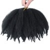 8 Inches Marley Hair Short Afro Kinky Twist Packs Marley Hair Curly Crochet Hair for Twists Marley Twist Crochet Braids Synthetic Kinky Hair Extensions(3Packs -1B)