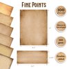Better Office Products Aged Paper Stationery, 100 Piece Set (50 Sheets + 50 Matching Envelopes), Vintage Antique Old Fashion Parchment Paper, Letter Size 8.5 x 11", 6 Designs, Double Sided Paper,