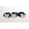 Butterfly blue gray teal hair tie pony tail holder scrunchie with crystals (Primary color: Blue)