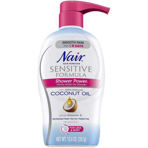 Nair Shower Power Sensitive Hair Removal for Legs Body, 12.6 fl oz (Pack of 2)