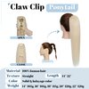 SEGO Claw Clip Ponytail Extension Human Hair 14" 105g Clip in Ponytail Hair Extensions Real Human Hair Pony Tails Hair Extensions Long Straight For Women 14 Inch Platinum Blonde