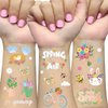 Ovasorve Easter Temporary Tattoos, 52 Glitter Styles Easter Basket Stuffers, Easter Party Supplies, Bunny Egg Chicken Spring Flowers Butterfly Stickers for Easter Basket Fillers Easter Party Favor