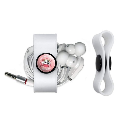 GRAPHICS & MORE Cows are Friends Not Food Vegan Vegetarian Funny Humor Headphone Earbud Cord Wrap - Charging Cable Manager - Wire Organizer Set of 2 - Black