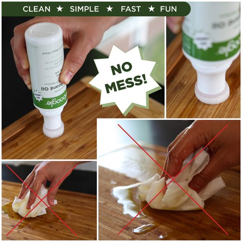 Bamboogle Food Grade Mineral Oil For Cutting Boards - No Mess Cutting Board Oil With Easy Applicator