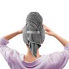 Oliver & Emilia – Microfiber Hair Towel, Hair Towel Wrap for Women with Elastic Strap – Turbie Twist Hair Towel (12 Oz) Pack of 1 – Grey