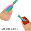 XINMEIWEN 4 Pieces Nail Cuticle Pusher Stainless Steel Nail Polish Cuticle Remover Double Ended Manicure Nail Pedicure Tool Metal Cuticle Peeler Scraper for Fingernails and Toenails (Rainbow)