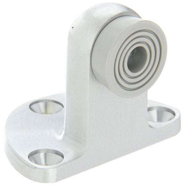 Rockwood 481H.26D Brass Door Stop, 12-24 x 1" FH MS Fastener with Lead Anchors, 2-1/2" Base Width x 1-3/4" Base Length, 2-1/4" Height, Satin Chrome Plated Finish