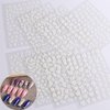 TBRZTR 8 Sheets Flower Nail Art Stickers Decals 3D Self-Adhesive White Floral Nail Decals Self-Adhesive Nail Art Supplies Flowers Nail Accessories for Women Manicure Decorations Design