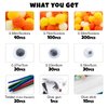 YHMQDU Pom Poms Set 460 PCS Orange Crafts Fuzzy Balls with Glue Gun for Autumn Thanksgiving Christmas DIY Arts and Craft Making Decorations