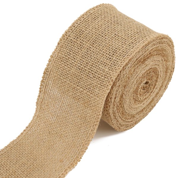 LaRibbons 3 Inch Burlap Wide Fabric Craft Ribbon，10 Yard, Natural Brown Ribbon for Bow Crafting,Wreath-Making, Tree Decoration