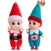 JOYIN 2PCS Christmas Elf Plush Doll,Tiny Elf Doll with Clothes and Belt Pattern Soft Plush Christmas Accessories for Christmas Holiday Decorations, Christmas Dress-Up Party.