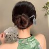 inSowni 8 Pieces Silver Metal Retro Ancient Asian Chinese Traditional Hanfu Hair Sticks with Flower Pendants Bohemian Long Hair Forks Bun Updo Holders Hairpins for Women Girls