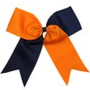 8 Inch 2 Colors Jumbo Cheerleader Bows Ponytail Holder Hair Tie Cheerleading Bows Hair Bow for College (Orange/Navy Blue)