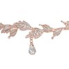 Rhinestone Leaf Wedding Tiara Crown with 2 Pairs Elf Ear, Nydotd Rhinestone Headband Headdress and Latex Fairy Pixie Ears Goblin Ears for Brides Pageants Wedding Halloween Cosplay Party Costume