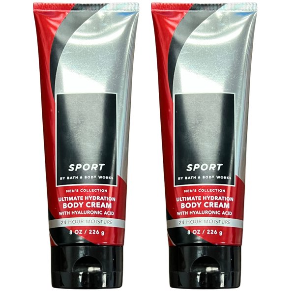 Bath and Body Works SPORT Gift Set of of 2 - 8 oz Body Cream - Gift for Him Christmas Hannukah Stocking Stuffer Bundle