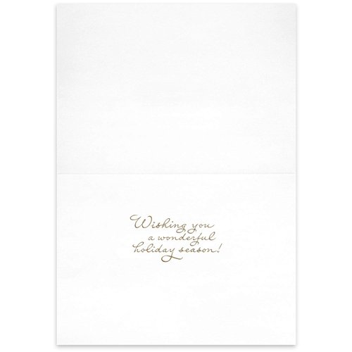 Masterpiece Studios Holiday Collection 16-Count Boxed Embossed Christmas Cards with Foil-Lined Envelopes, 7.8" x 5.6", Silver & Gold Baubles (939300)