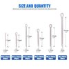 Glarks 340-Pieces 6 Sizes 304 Stainless Steel Cotter Pin Clip Key Fastner Fitting Assortment Kit for Automotive, Mechanics, Car Garage, Power Equipment, Cars, Trucks, Lawn Mower, Small Engine Repair