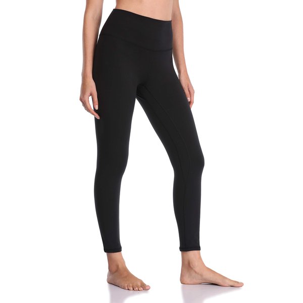 YUNOGA Women's Soft High Waisted Yoga Pants Tummy Control Ankle Length Leggings (XL, Black)
