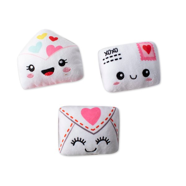 Fringe Studio Plush Dog Toy, 3 Pieces Set, Sealed with A Kiss, Pet Shop Collection (289534)
