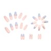 Rchovsam Blue French Press on Nails Medium Length Coffin Fake Nails with Nail Glue,Stick on Nails,Stars Moon with Diamond UñAs Postizas-24 Pcs Gel Nail Kit for Girls Womens