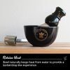 ROYAL SHAVE Ceramic Textured Shaving Bowl – Shave Soap & Shaving Cream Dish, Textured for Rich Lather (Black)