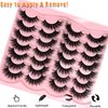 loladook Cat Eye Lashes Mink Fluffy Strip Lashes Pack C Curl Natural Flase Lashes Wispy 3D Long Fake Eyelashes Strips Faux Mink Lashes Bulk