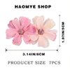 Haomye Flower Hair Clips Hawaiian Hair Pins Boho Floral Hair Barrettes Silk Hair Accessories for Wedding Beach Party 7 PCS (Color)