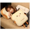 Goylmc Toast Bread Plush Pillow, Bread Stuffed Pillow,Food Plush Pillow with Hand Pocket Great Gift Choice for Kids Adults (15.7 * 13.7 in,Happy)