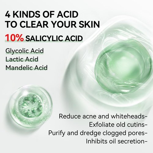 10% Salicylic Acid Serum, Acne Treatment for Face, 15ml/0.5oz, Minimize Pores, Active Skin Repair, Relieve Redness Blemish, Pimples Remover, Skin Barrier Repair for Acne Prone Sensitive Skin Care