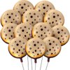 RoundFunny 12 Pcs 21 Inch Chocolate Chip Cookie Balloons Foil Party Balloons Bulk Balloons Decor for Birthday Party Baby Shower Theme Decorations Supplies (Butter Cookie)