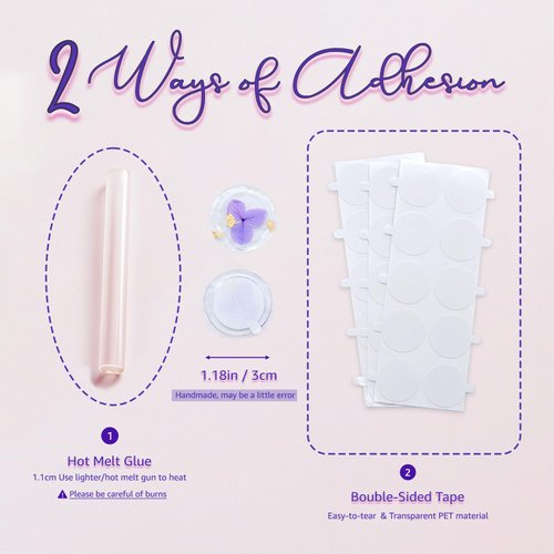 NUVRETK 30pcs Handmade Wax Seal Stickers - Dried Flower Transparent Self-Adhesive Seals for Wedding Invitations, Gift Wrap, Envelopes