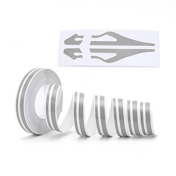 BELOMI Car Vinyl Pinstriping Solid Tape, Automotive Accessories Pinstripe Tape Decal Sticker Striping Tape Emblems Trim Glossy, Fits Vehicle Motorcycle Home DIY Door Musical Instrument (Gray)