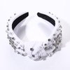 Christmas Snowflake Headband for Women Pearl Rhinestone Jewelry Snaowflake Hairband Winter Holliday Wide Knot Headband Christmas Party Favors Gifts