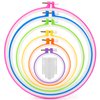 Pllieay 6 Pieces Plastic Embroidery Hoops Set and 16 Pieces Needles Plastic Circle Cross Stitch Hoop Ring 3.4 inch to 10.2 inch for Embroidery and Cross Stitch(Multicolor)