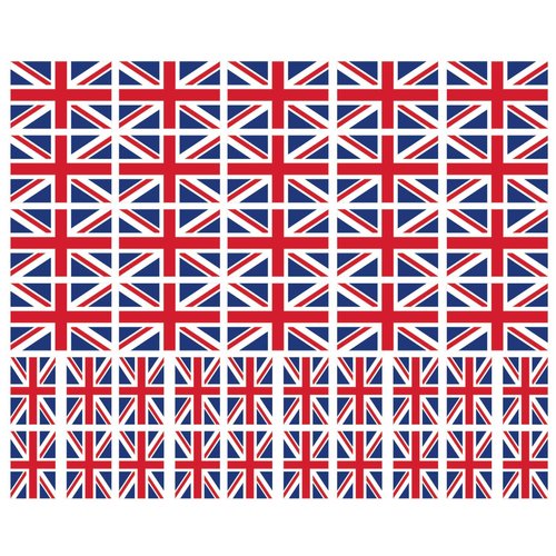 40 Removable Stickers: United Kingdom UK Flag, Great Britain Union Jack British Party Favors, Decals