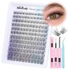 Natural Lash Clusters Kit Wispy Lash Extension Kit Cluster Eyelash Extension C Curl Cluster Lashes Kit DIY Eyelash Extension Kit Natural Eyelash Clusters with Lash Bond and Seal by Newcally