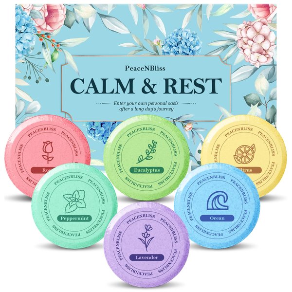 Easter Basket Stuffers Shower Steamers, 6 Pack Bath Bombs, Shower Tablets for Halloween, Christmas, Birthday Gifts for Men and Women Who Have Everything(6 Scents)
