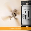 ENERLITES 3 Speed Ceiling Fan Control and LED Dimmer Light Switch, 2.5A Single Pole Light Fan Switch, 300W Incandescent Load, No Neutral Wire Required, 17001-F3-W, White