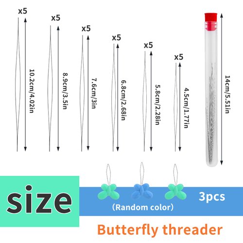 37Pcs Beading Needle Kits for Jewelry Making, Stainless Steel Big Eye Beading Needles, Beading Embroidery Needles with Threader and Bracelet Elastic String