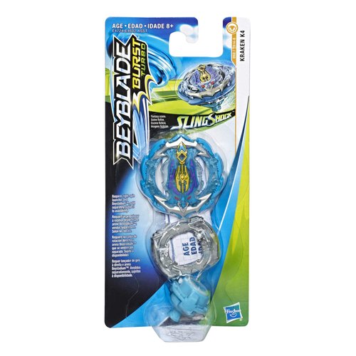 BEYBLADE Burst Turbo Slingshock Kraken K4 Single Battling Top, Right-Spin Attack Type, Age 8+