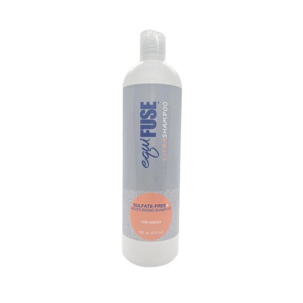 EquiFuse CitraShampoo Sulfate Free, Plant Based Foaming Horse Shampoo, Promotes Gentle Clean and Hair Health That Fights Dryness, and Dandruff | with Coconut Oil and Refreshing Citrus Scent, 16oz