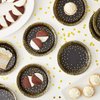 48-Pack Black and Gold Party Plates, 7 Inch Paper Plates for Birthday Cake and Desserts
