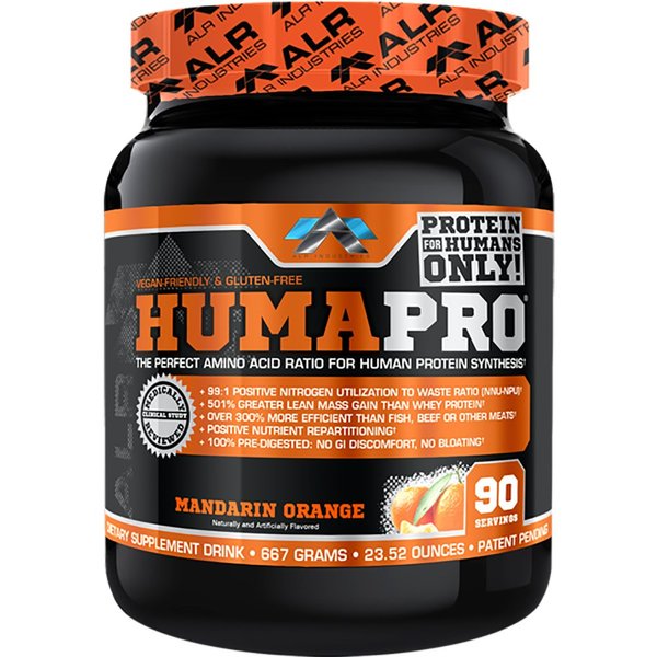 ALR Industries Humapro, Protein Matrix Blend, Formulated for Humans, Amino Acids, Lean Muscle, Vegan Friendly, 667 Grams (Mandarin Orange)